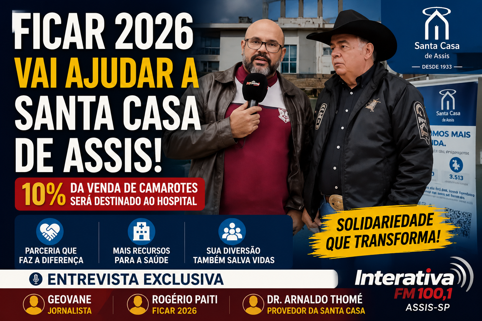 🎙️ Rogério Paiti e Dr. Arnaldo Thomé explicam parceria histórica entre FICAR 2026 e Santa Casa