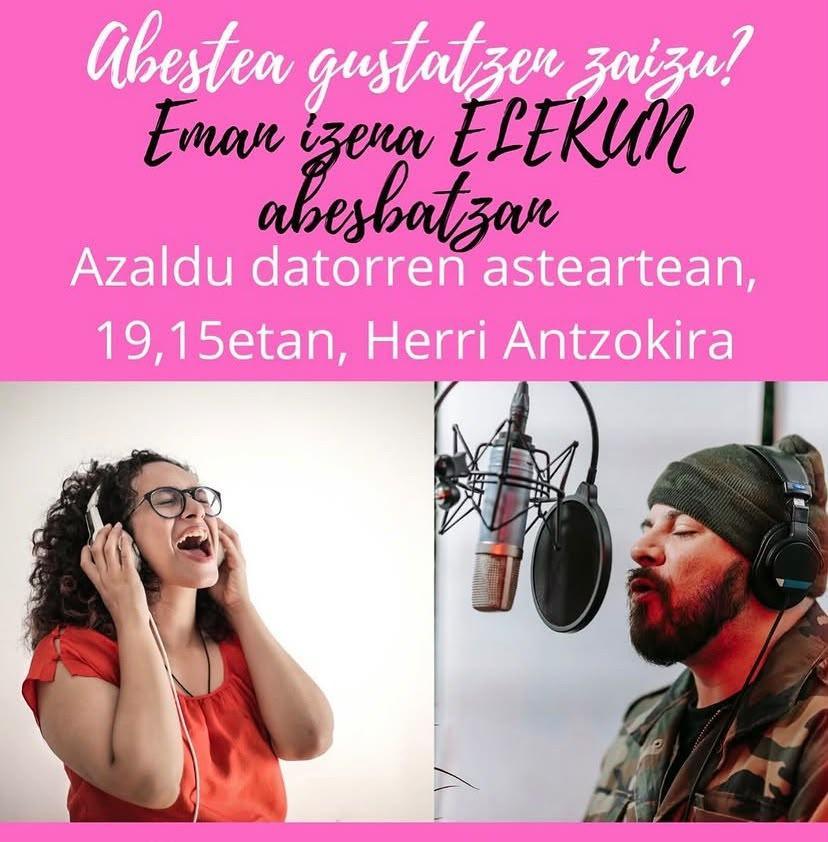 Elekun abesbatzan izena emateko aukera 