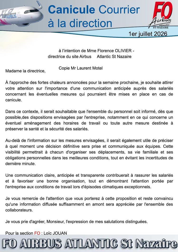 Courrier canicule