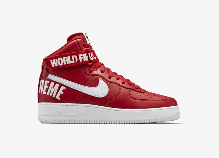 NIKE Air Force 1 High x Supreme World Famous Red