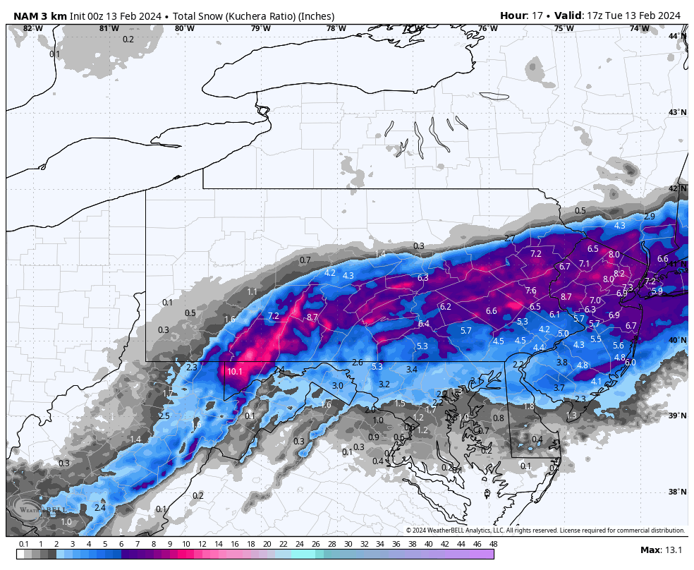 Model Update for Tuesday's Significant Winter Storm