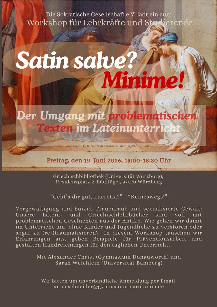Workshop "Satin salve? Minime! Der Umgang mit problematischen Texten im Lateinunterricht"
