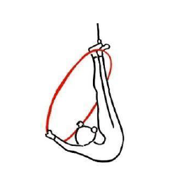 0.3 HB108 Feet hang in the strap