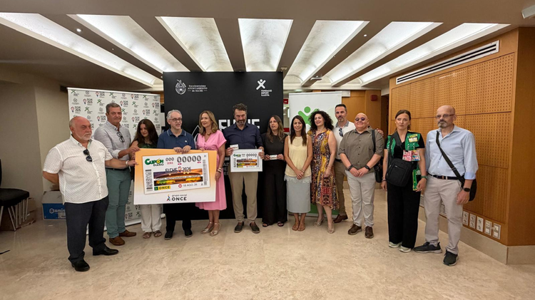 El cupón de la ONCE del 18 de agosto lleva la imagen de Elche, Capital Mediterránea del Deporte, a cinco millones de billetes en toda España