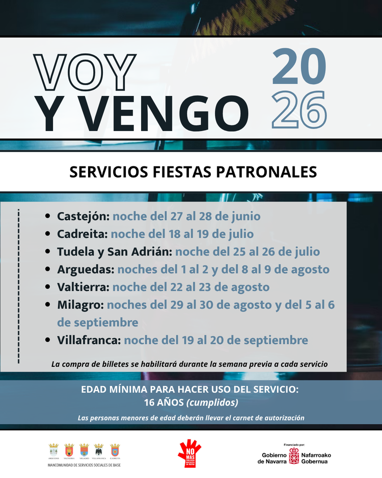 Voy y Vengo 2026 – Servicios de Fiestas Patronales