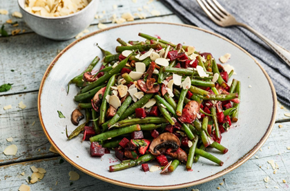 BOHNEN-RANDENSALAT MIT CHAMPIGNON