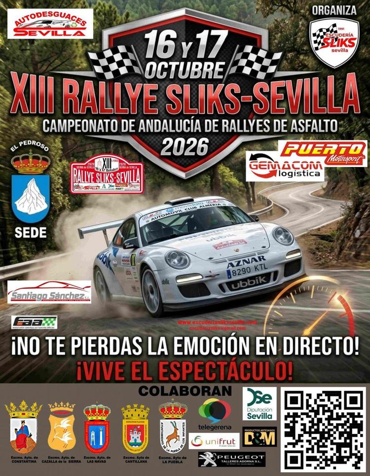 El XIII Rallye SLIKS Sierra de Sevilla se disputa el 17 de octubre