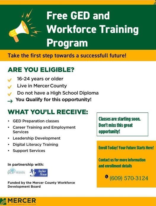 Free GED and Workforce Training Program
