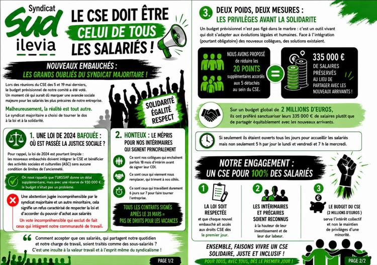 SUD ILEVIA // Le CSE doit être celui de tous les salariés !