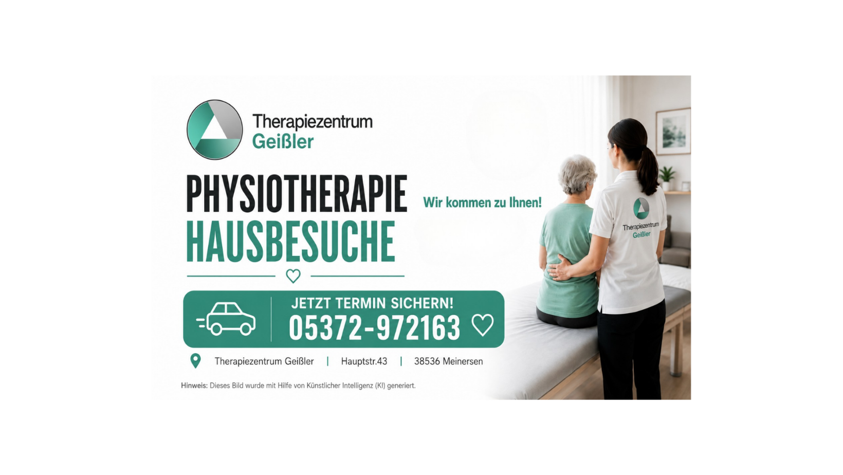 Physiotherapie-Hausbesuche in Meinersen und Umgebung: Das Therapiezentrum Geißler hat aktuell wieder freie Kapazitäten.