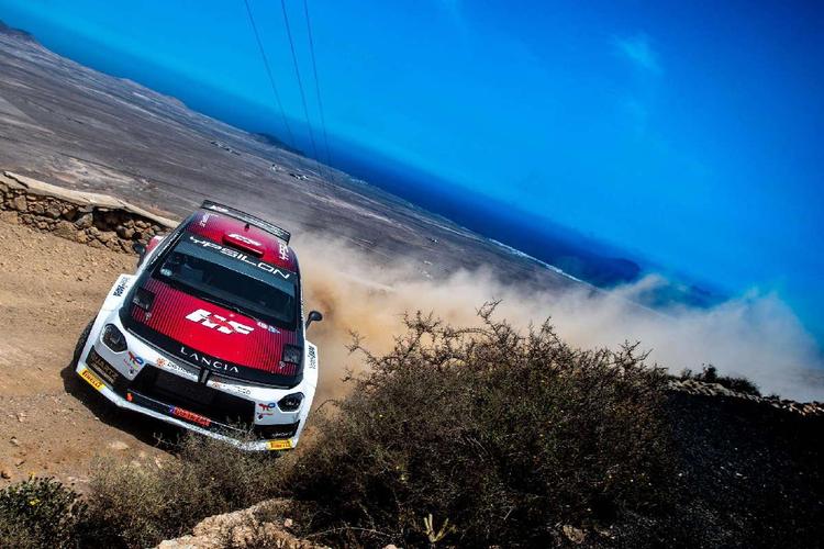 Diego Ruiloba (Lancia) lidera el Shakedown en Lanzarote con 2:13.102