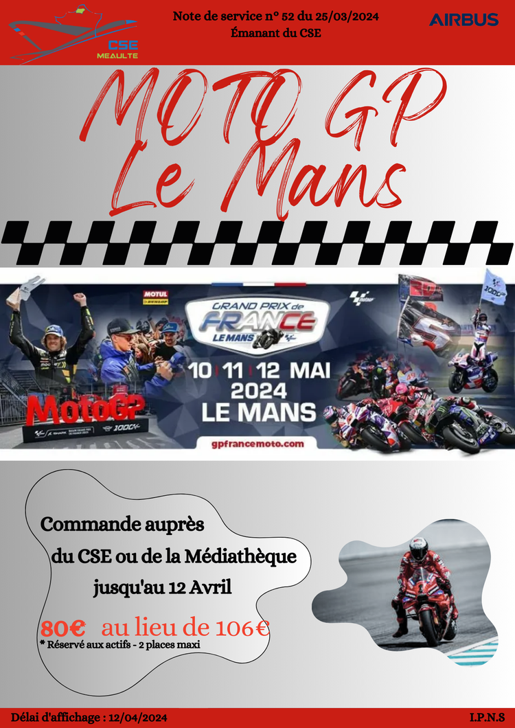 Moto GP Le Mans - 10 au 12 mai