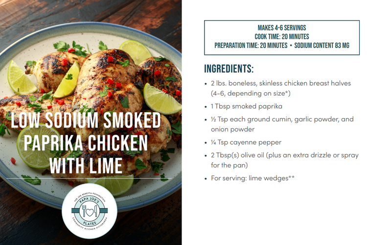 Low Sodium Smoked Paprika Chicken with Lime