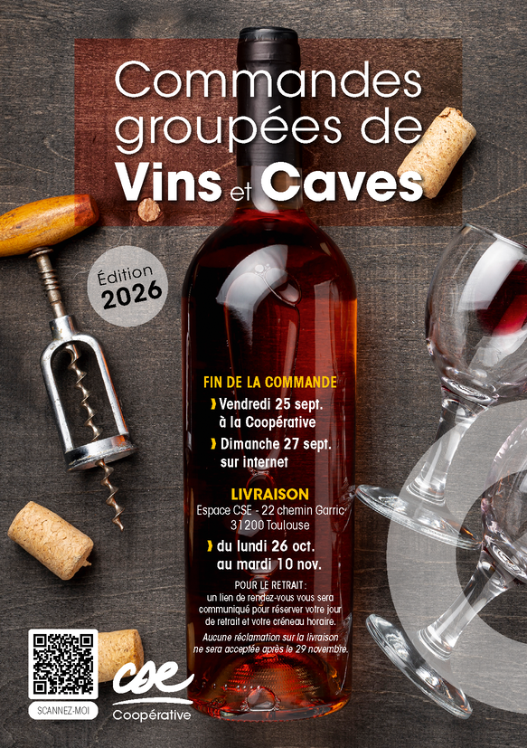 Coopérative: Commande de vins jusqu'à dimanche soir
