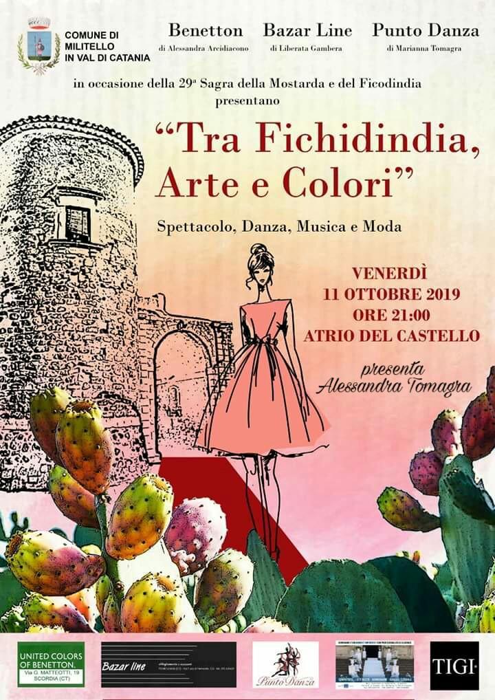 29ª Sagra della Mostarda e del Ficodindia 11 - 12 - 13 / 19 - 20 Ottobre 2019 Militello in Val di Catania Città d'Arte Patrimonio dell'Umanita Unesco Tra Fichidindia, Arte e Colori - Spettacolo Danza Musica e Moda