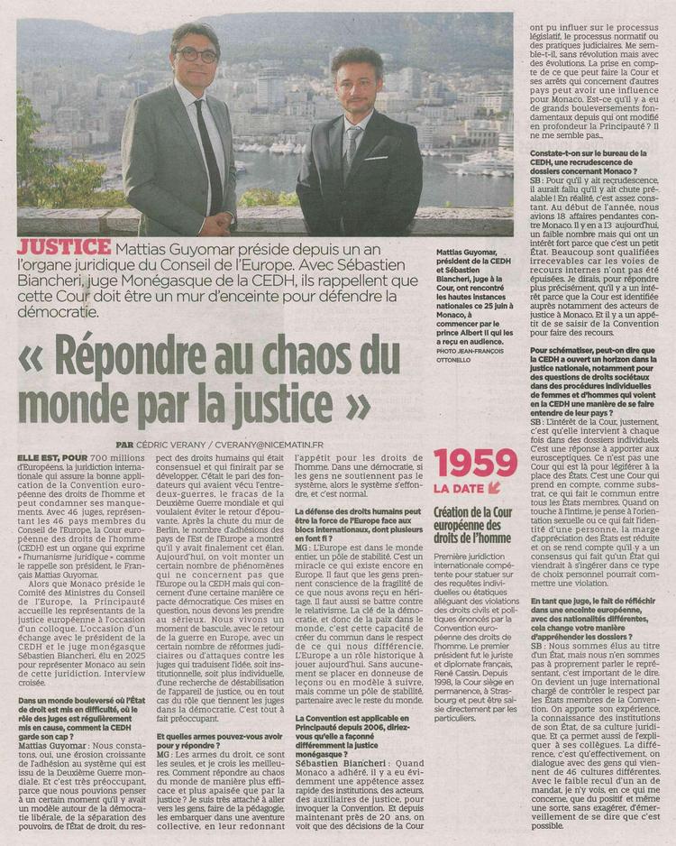 "Répondre au chaos du monde par la justice"