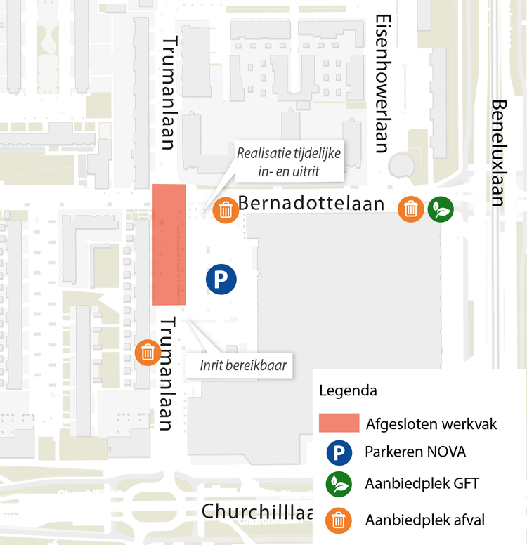 Start nieuwe fase - kruising Trumanlaan / Bernadottelaan