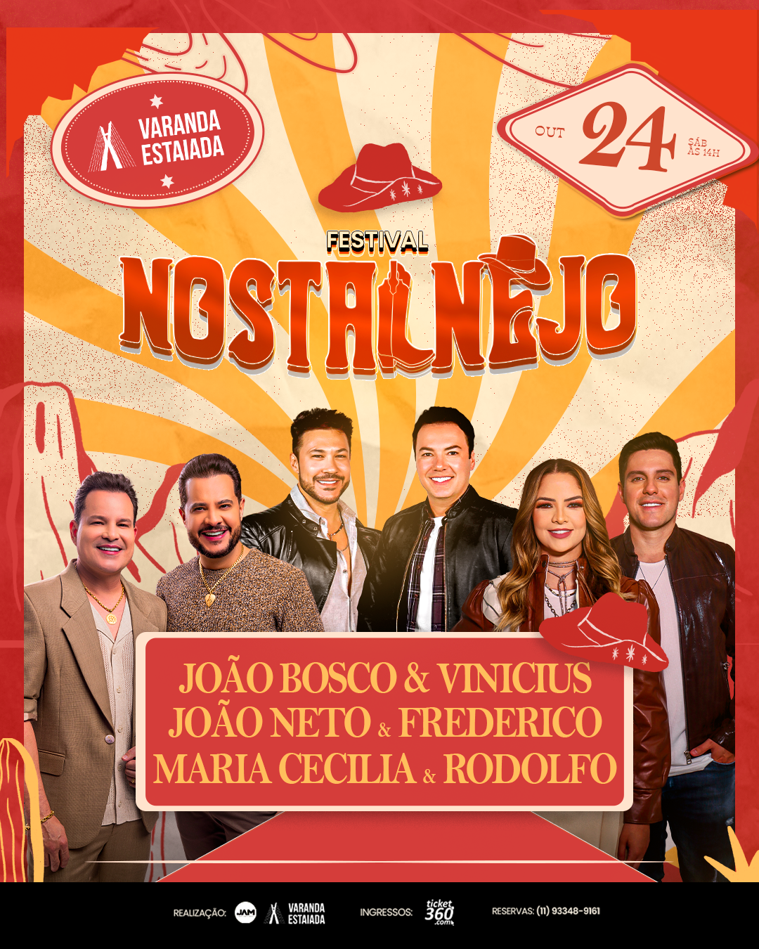 Varanda Estaiada recebe Festival Nostalnejo com grandes nomes do sertanejo romântico