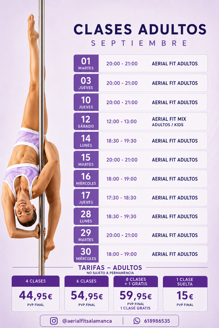 💜 CLASES ADULTOS · SEPTIEMBRE 💜