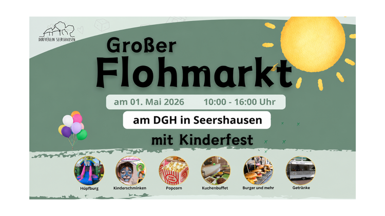 🌼 Flohmarkt & Kinderfest am 01.05.26 in Seershausen 🌼