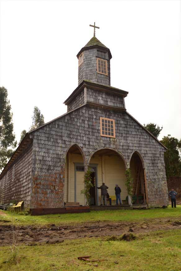 Iglesia de Quetalco en Dalcahue, Chiloé, Sur de Chile