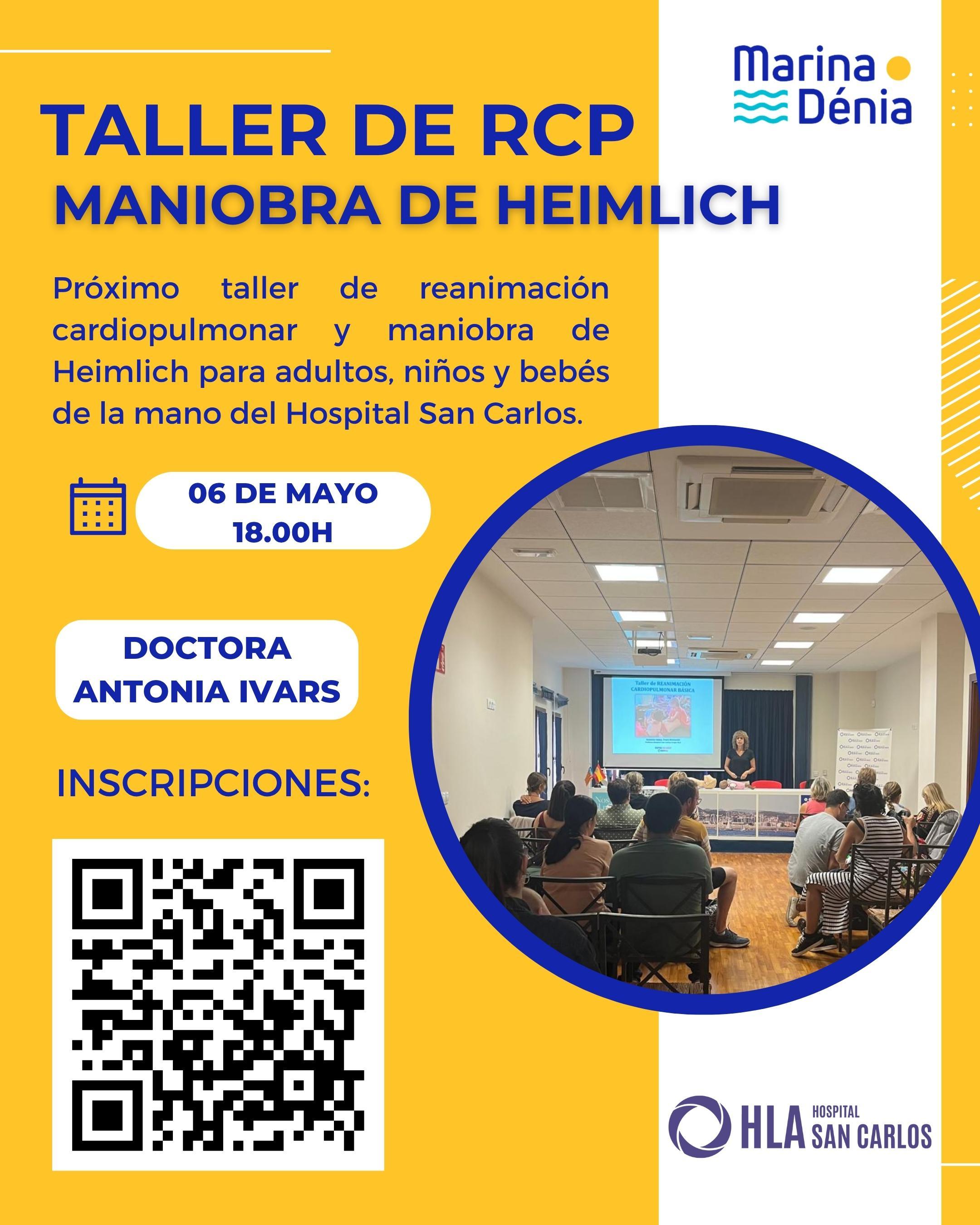 Marina Dénia acogerá el 6 de mayo un nuevo taller gratuito de RCP con plazas limitadas