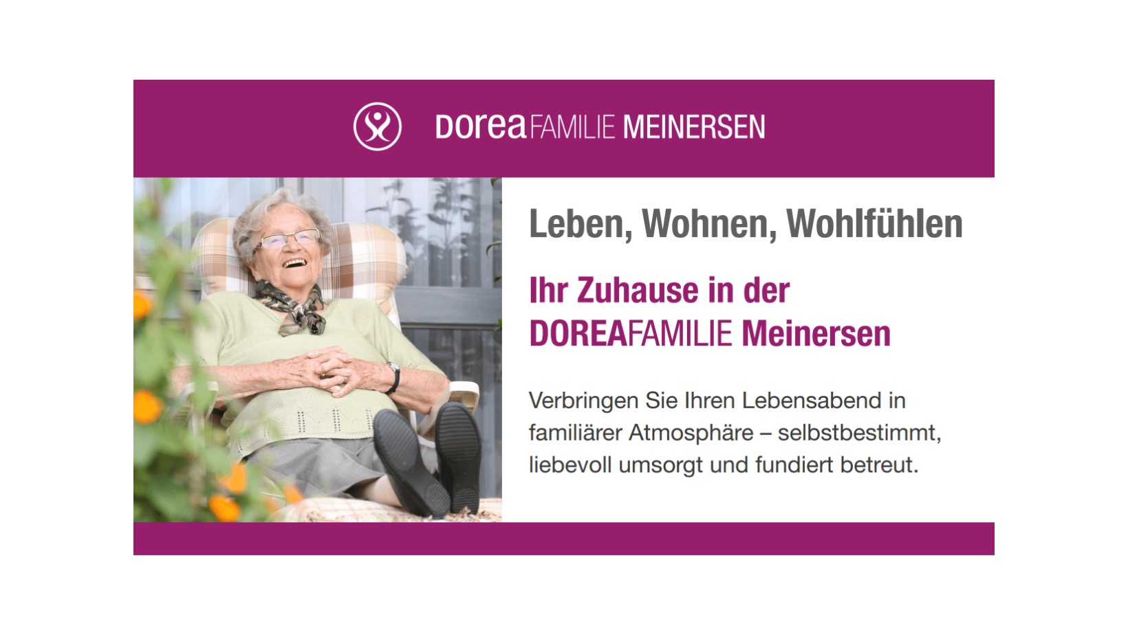 DOREAFAMILIE - Leben, Wohnen, Wohlfühlen! Verbringen Sie Ihren Lebensabend in familiärer Atmosphäre