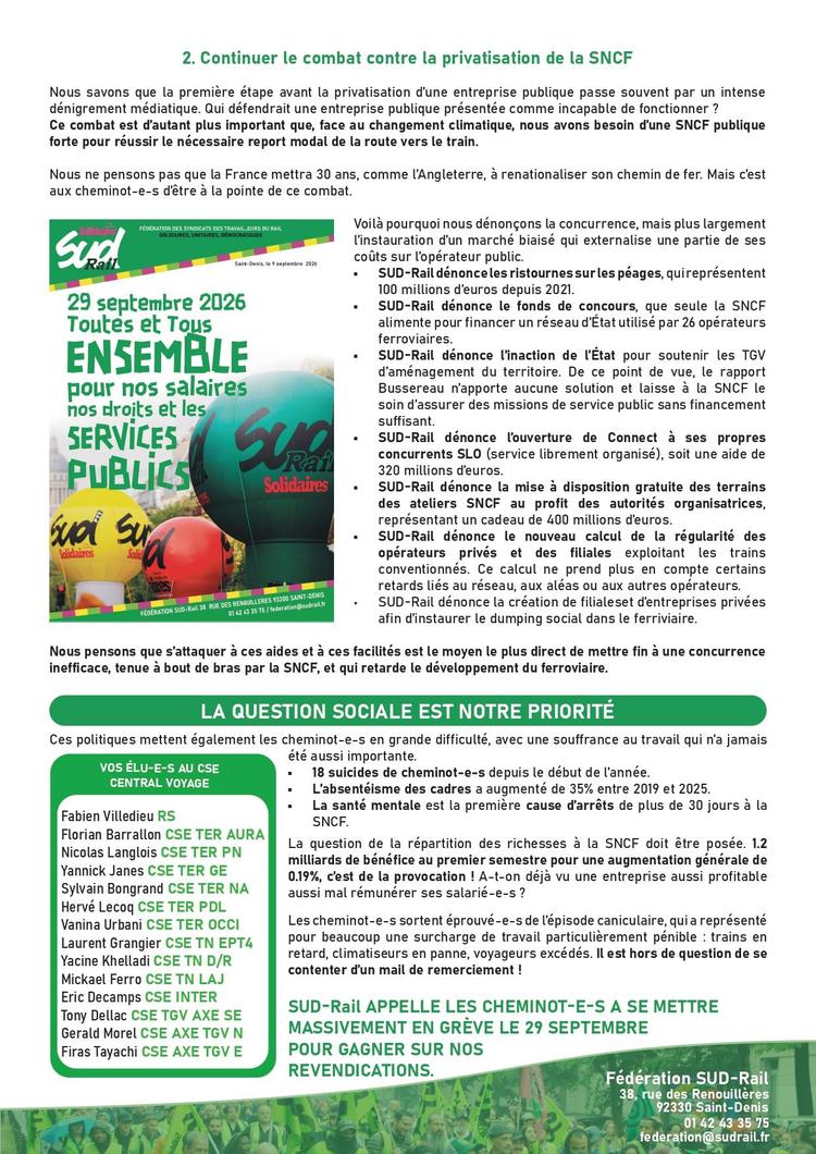 SUD-Rail // La question sociale est notre priorité !