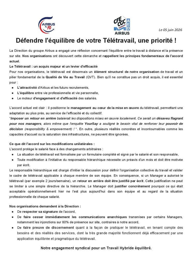 Défendre l'équilibre de votre Télétravail, une priorité !