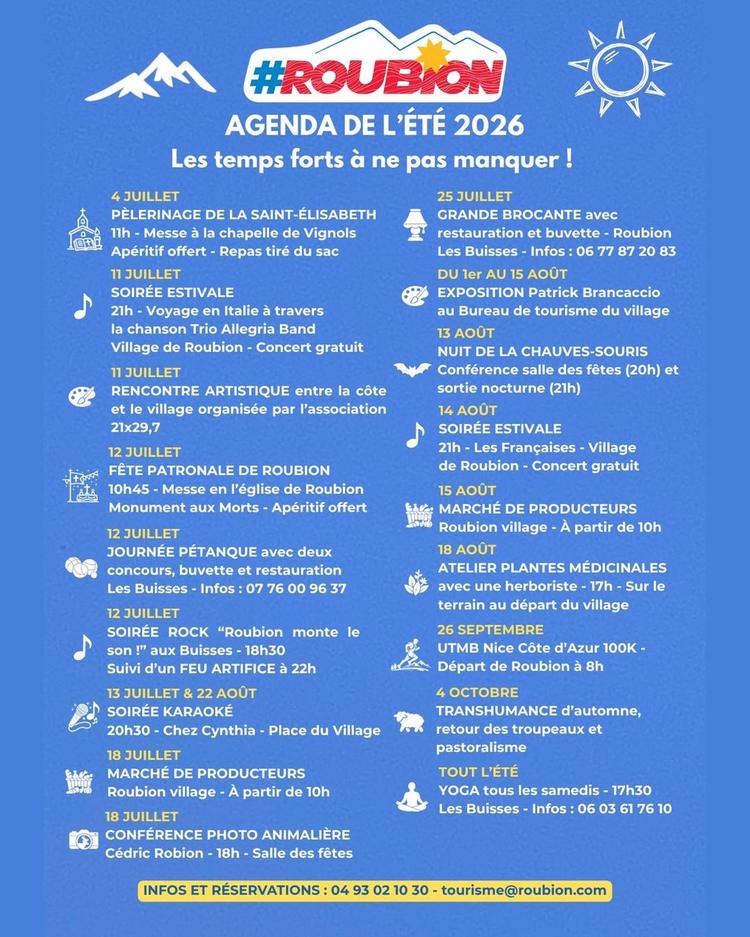 Programme de l’été 2026 à Roubion !