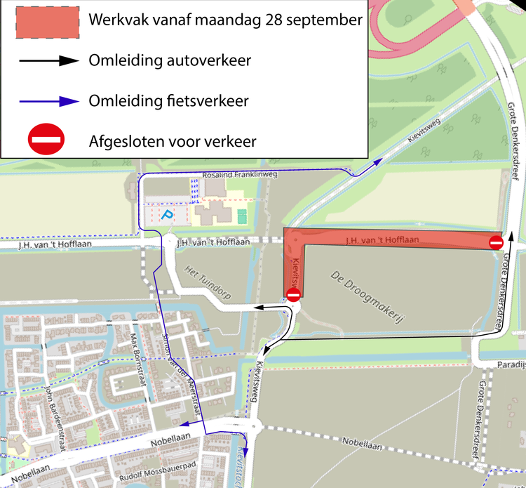 Informatie afsluiting J.H. van 't Hofflaan