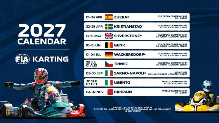 La FIA Karting presenta un calendario 2027 con nuevos circuitos y regresos míticos