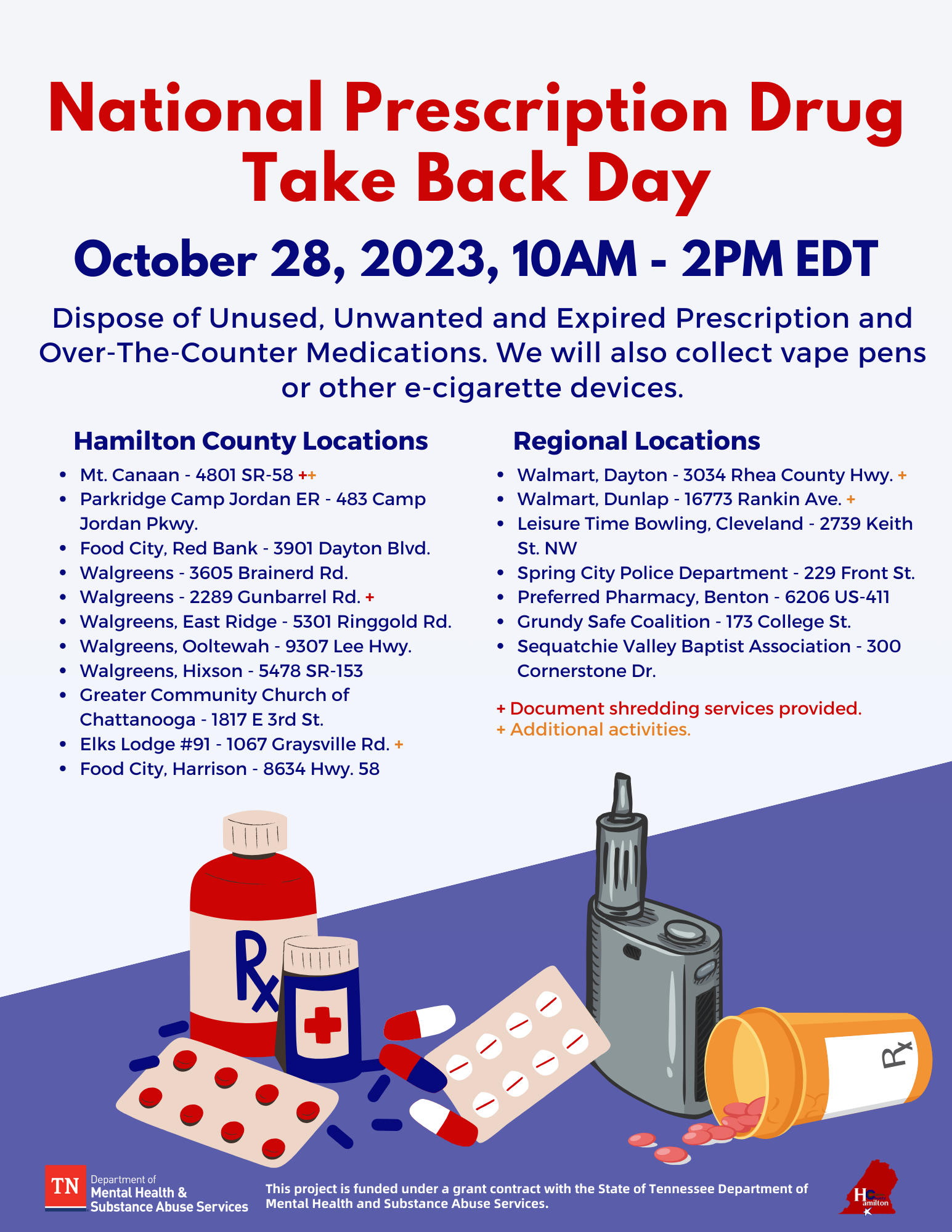 National Prescription Drug Take Back Day - Saturday, October 28, 2023
