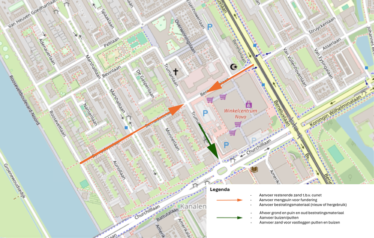 Transportroutes werkverkeer