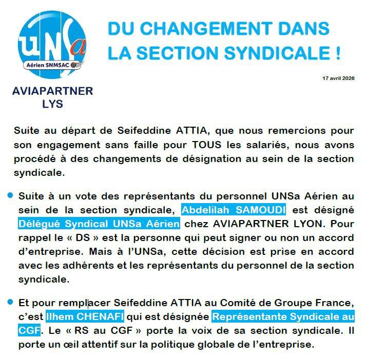 Du changement dans la section