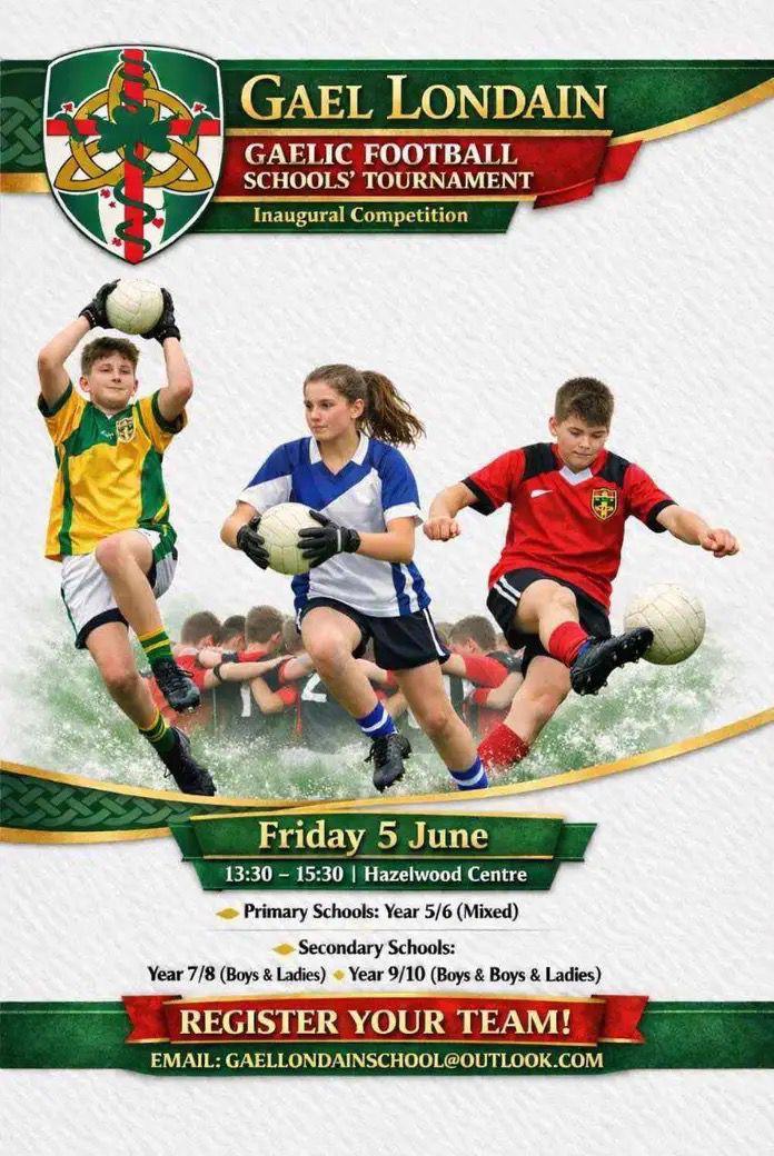 Gael Londain to host inaugural schools' Gaelic football tournament