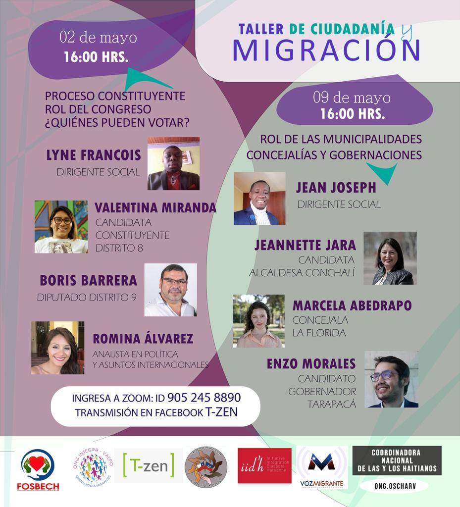 [Ciudadanía y Migración] Talleres de Participación Ciudadana para los extranjeros radicados en Chile. 