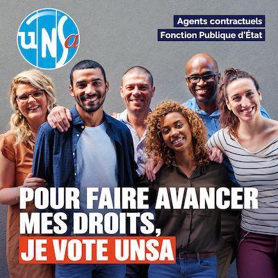 Contractuels, pour faire avancer vos droits, votez UNSA !