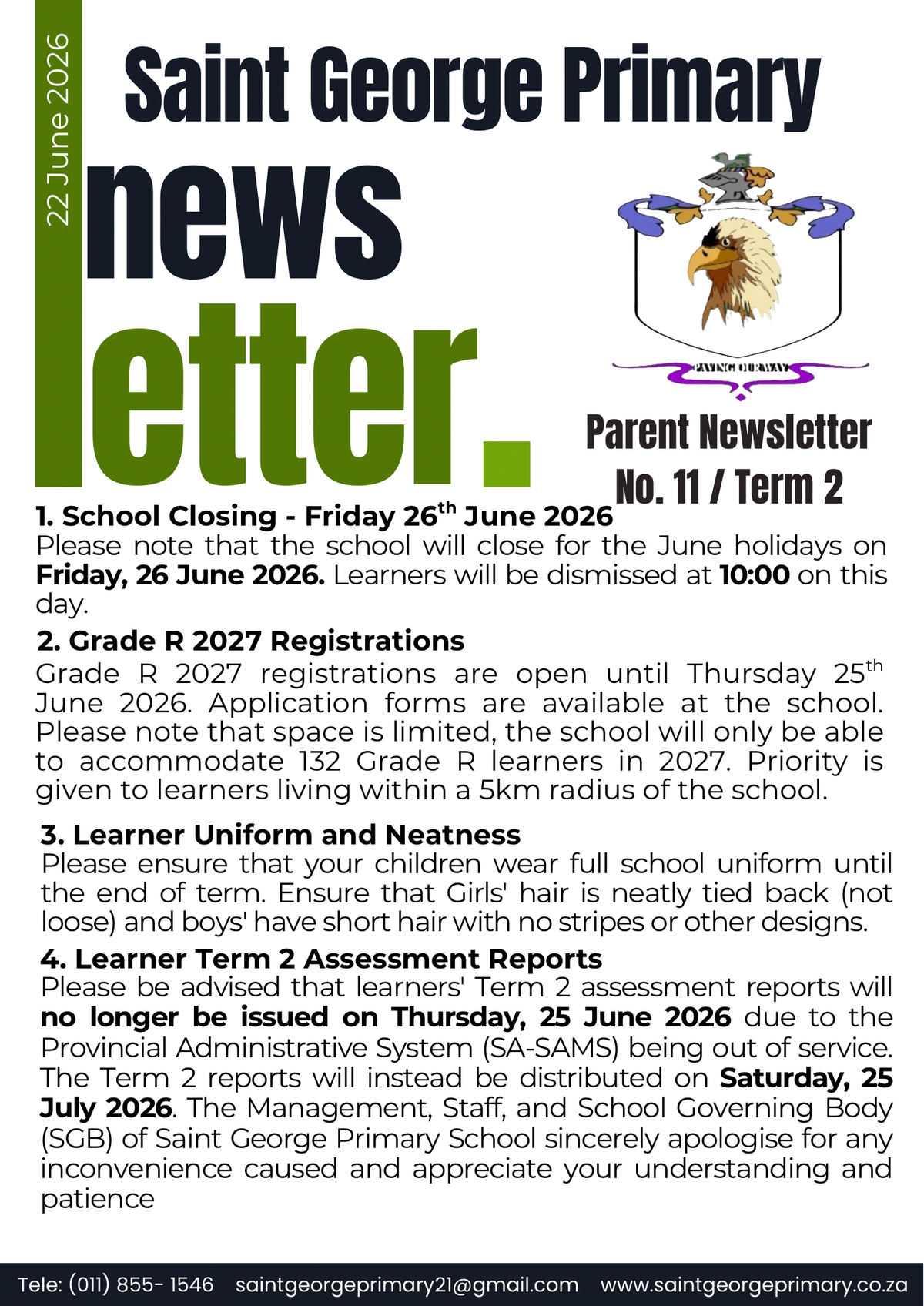 Newsletter No.11 / Term 2