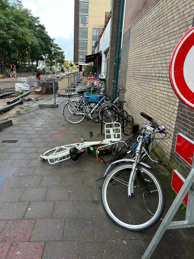 Fietsen van de stoep