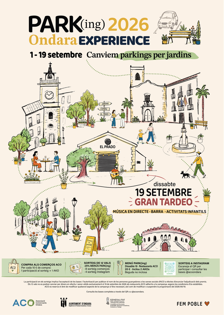 Ondara converteix places d’aparcament en jardins urbans per impulsar el comerç local