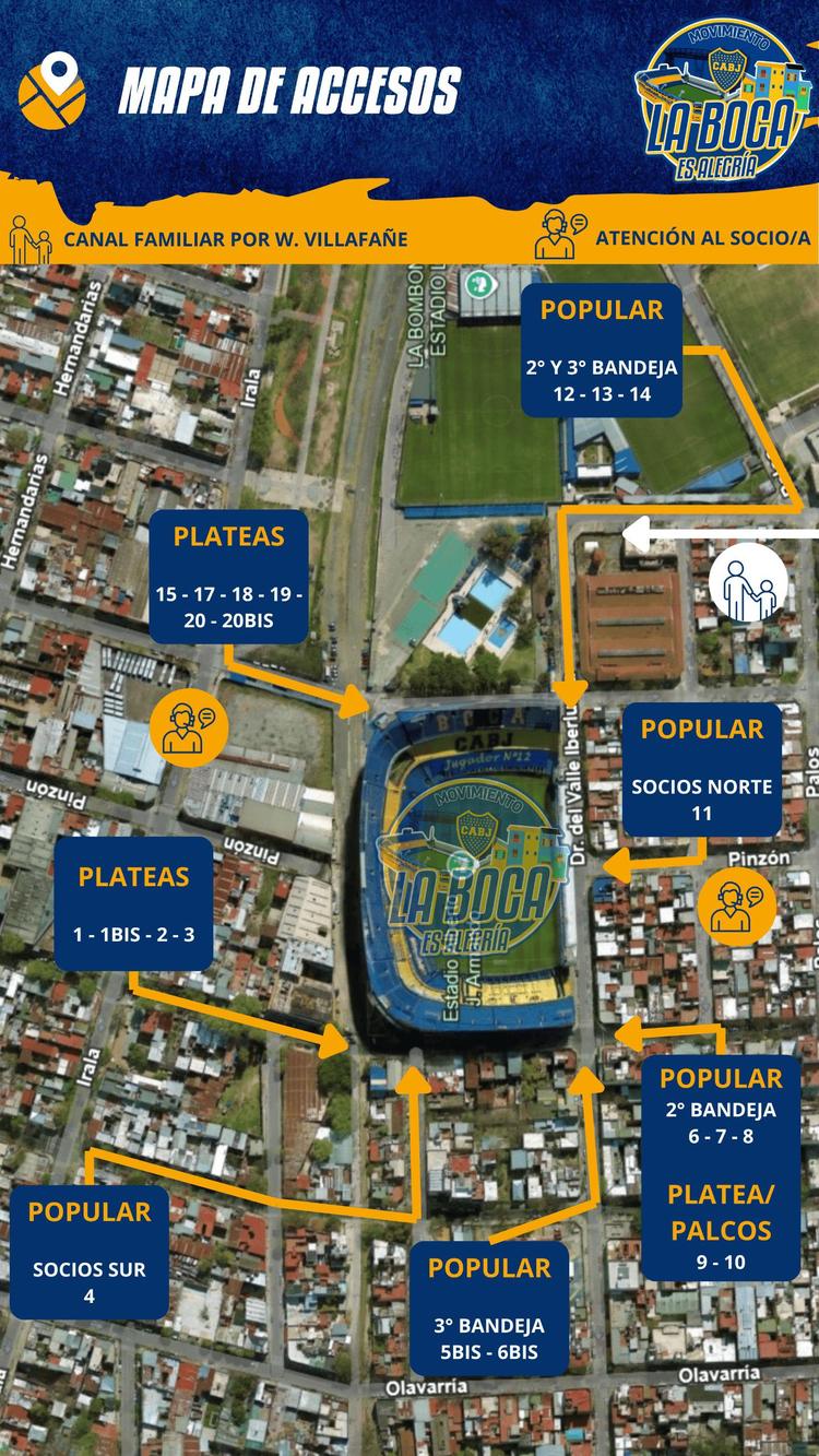 Mapa de Accesos para hoy...