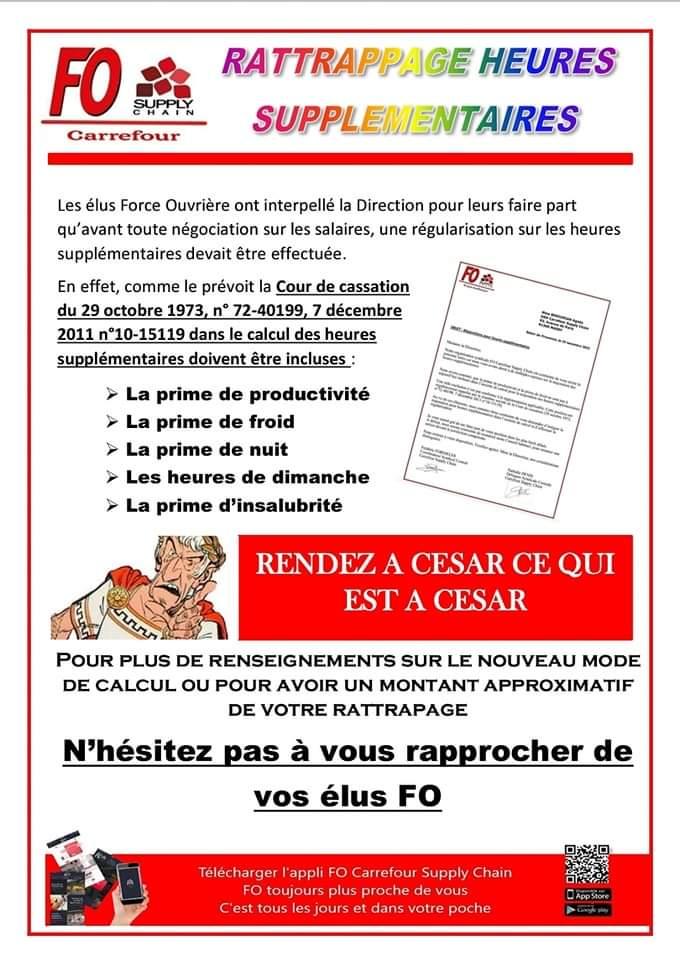 Rattrapage heures supplémentaires 