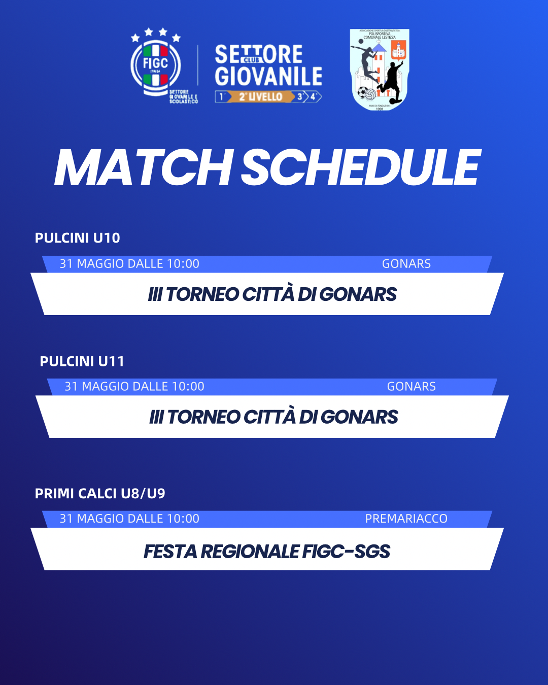 Calendario della settimana