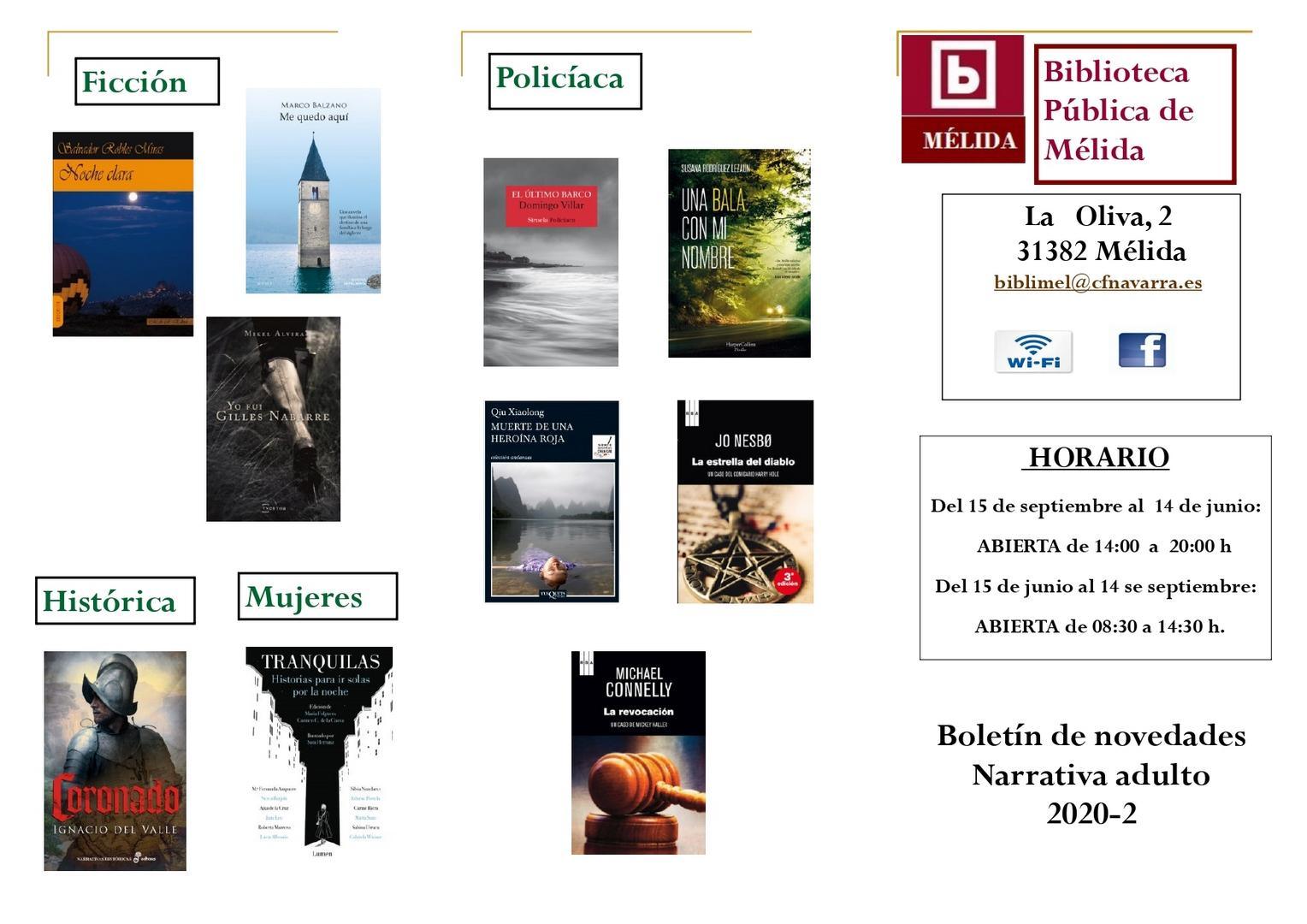 Boletín de novedades adulto – febrero