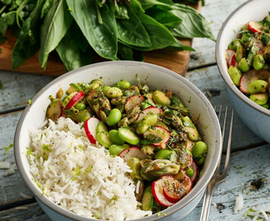 THAI-BOWL MIT SPARGELN