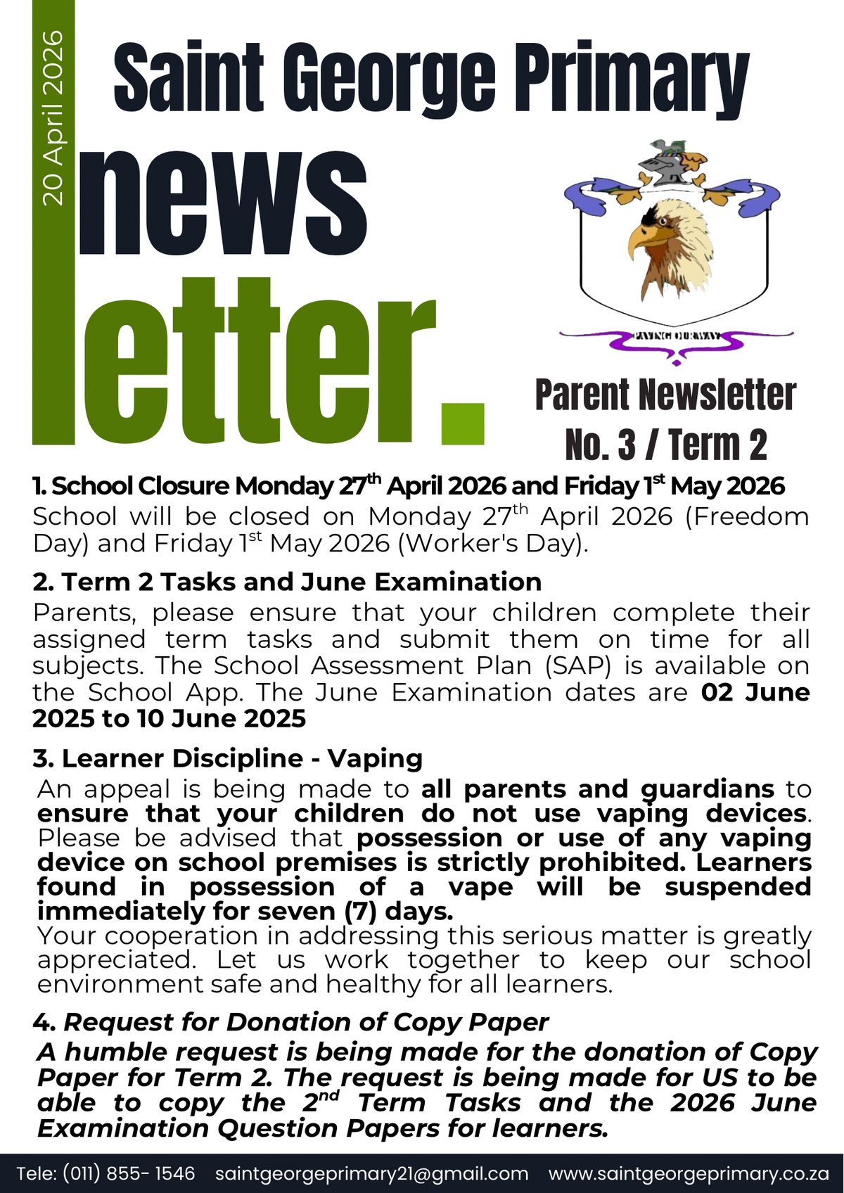 Newsletter No.3 / Term 2
