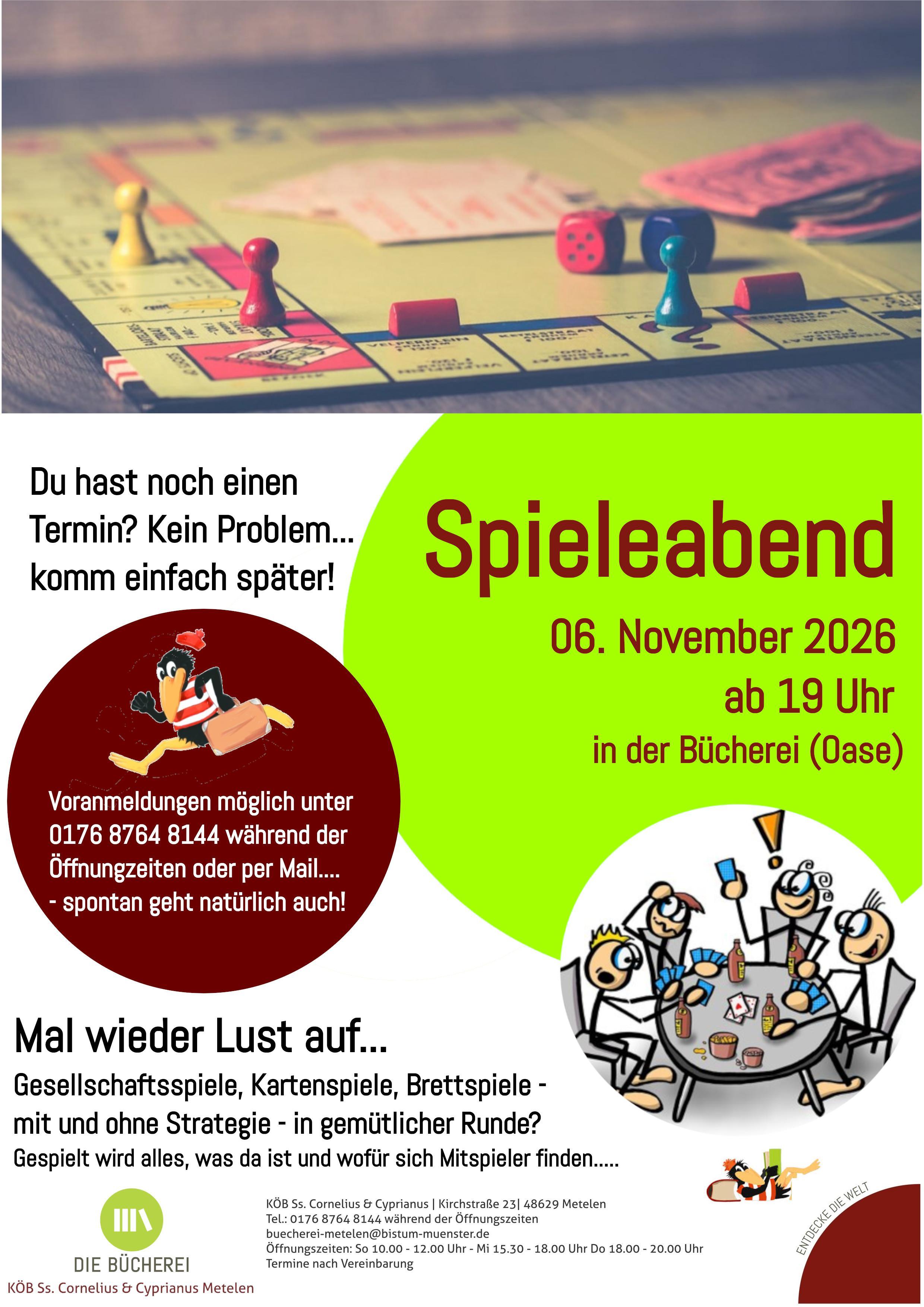 Spieleabend für Erwachsene in der KÖB