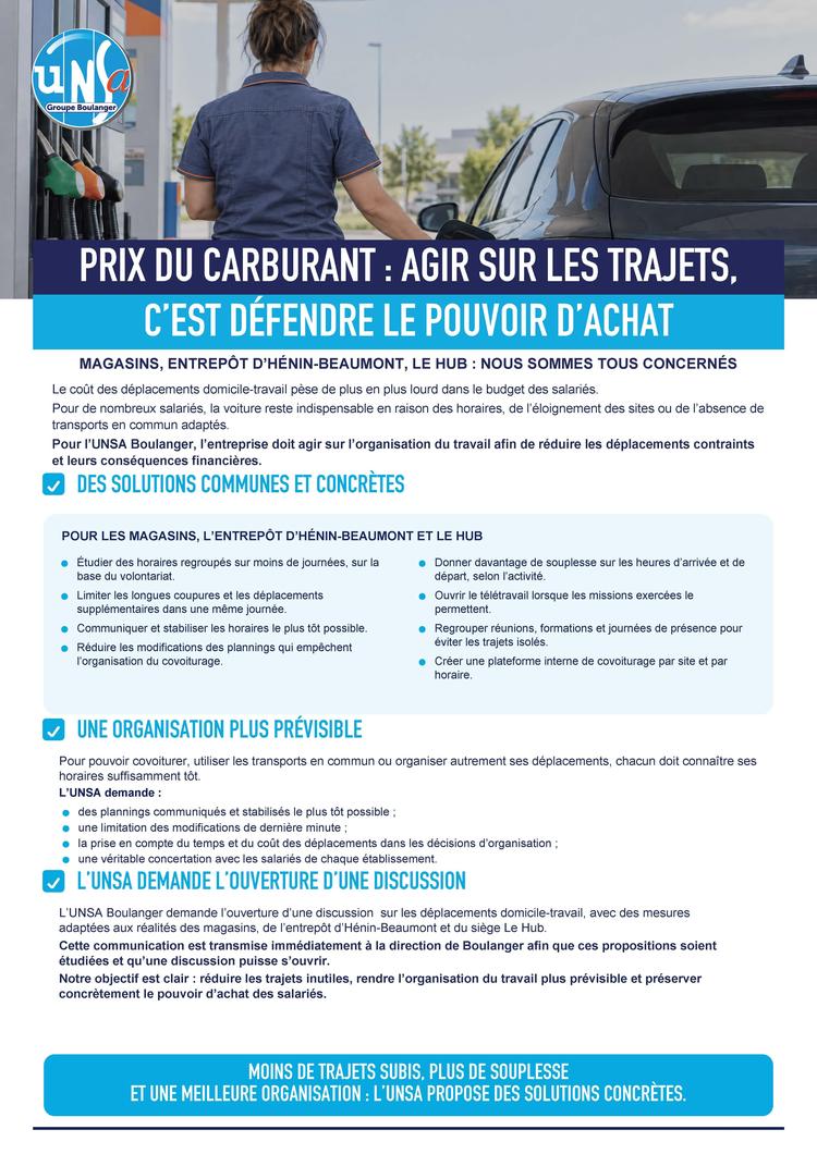 ⛽ Le coût du carburant pèse sur le pouvoir d’achat des salariés.