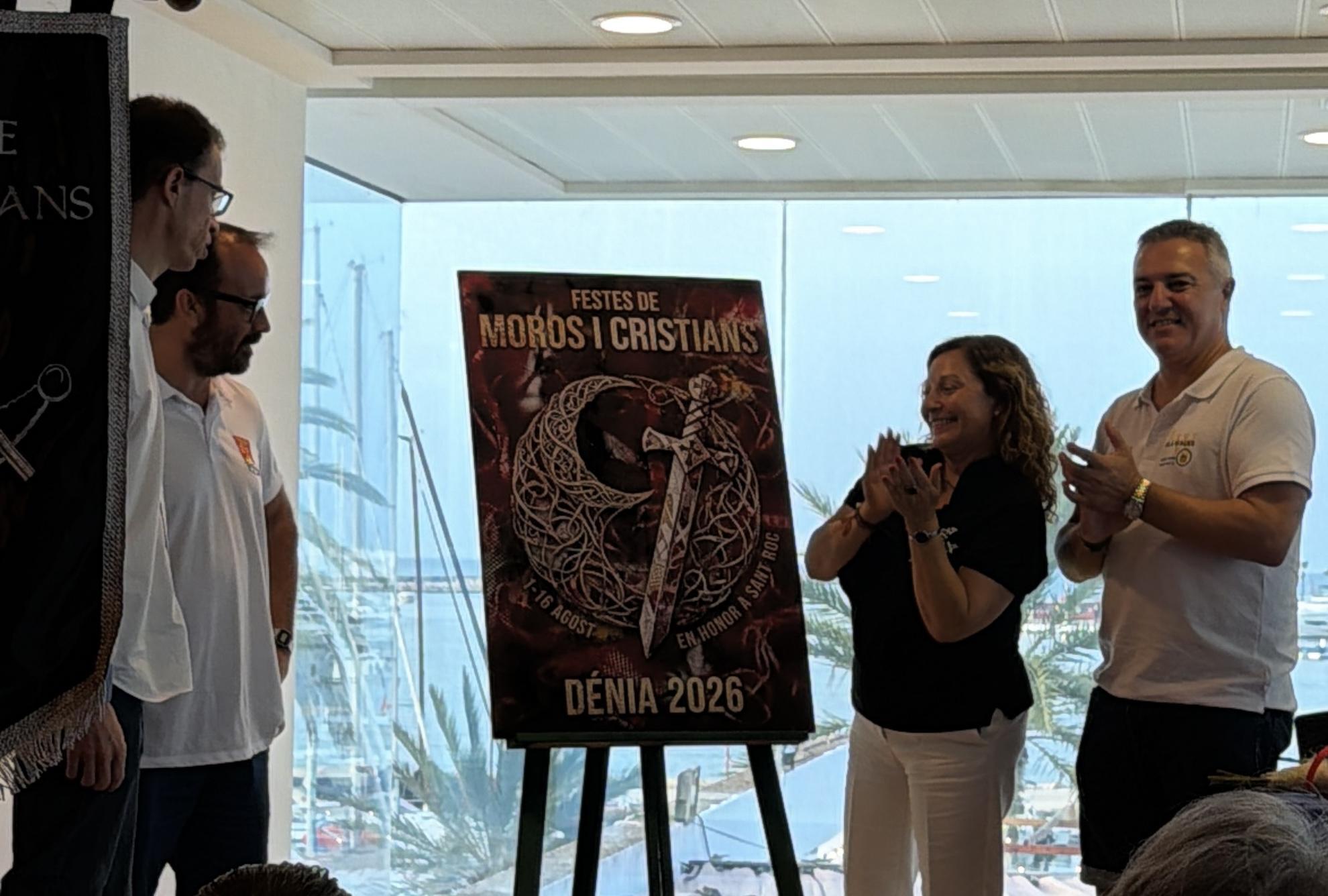 La FEMMICC presenta el cartel anunciador de las Fiestas de Moros y Cristianos de Dénia 2026 y desvela el nombre del pregonero